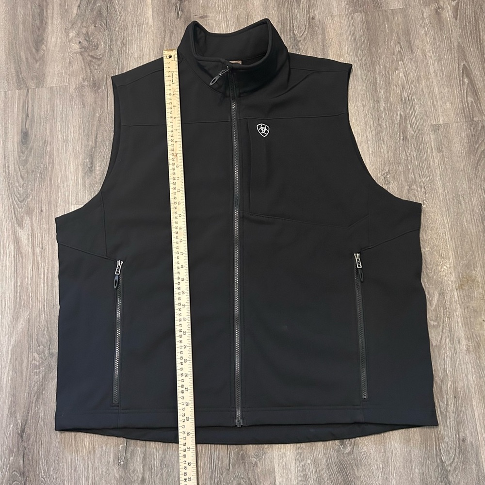 Ariat Logo 2.0 Softshel Vest Black Men’s Sz 2XL Zip Up Western Cowboy Water - Picture 6 of 12